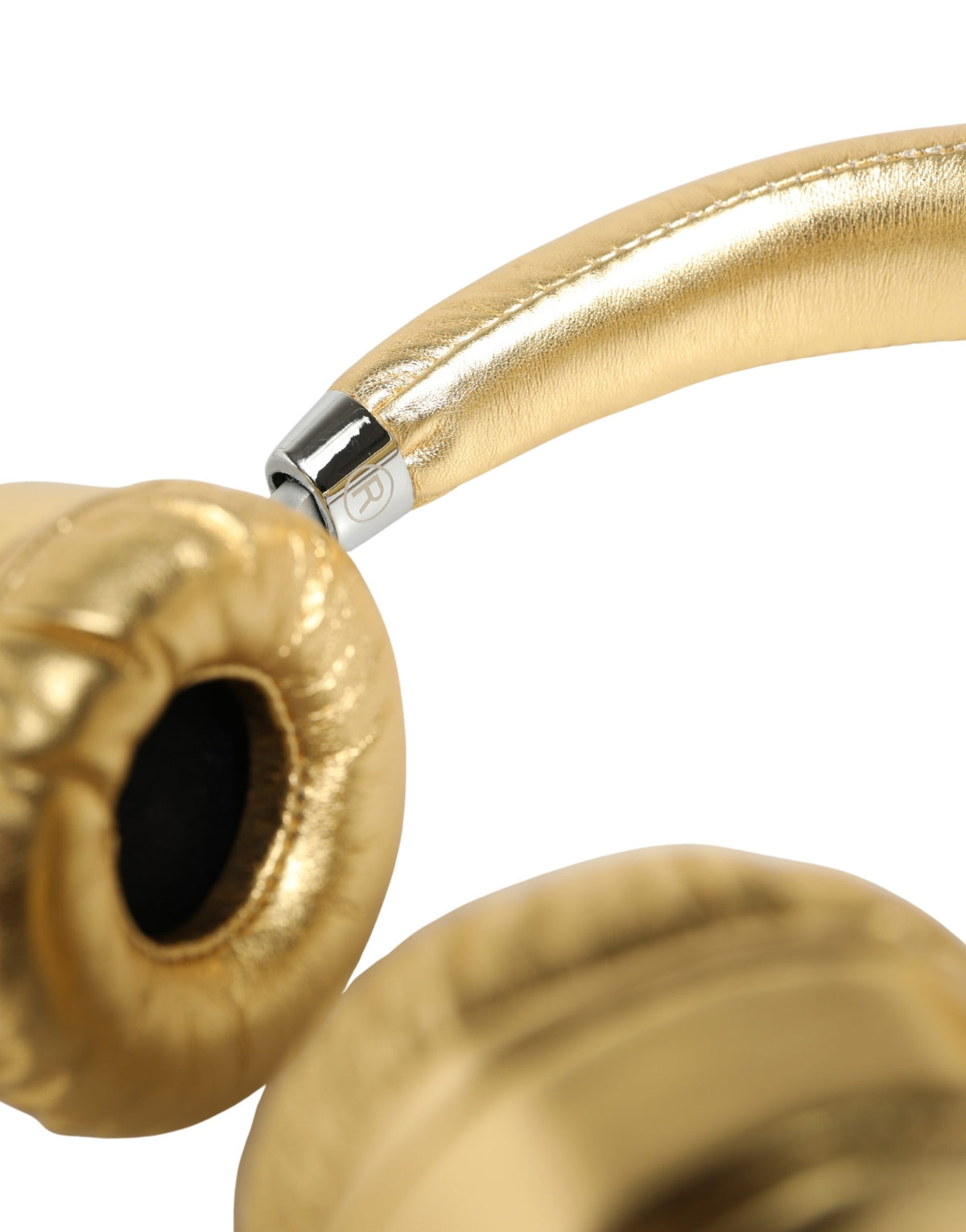 Casque sans fil supra-auriculaire en cuir doré pour femme Dolce & Gabbana