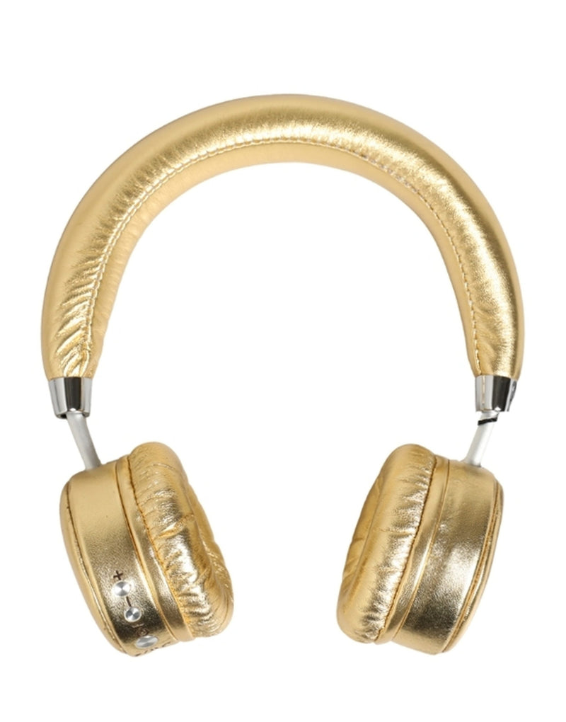 Dolce & Gabbana Women Gold Leather Wireless On-Ear Headset Headphones