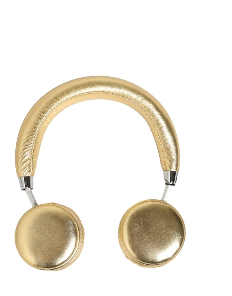 Dolce & Gabbana Women Gold Leather Wireless On-Ear Headset Headphones