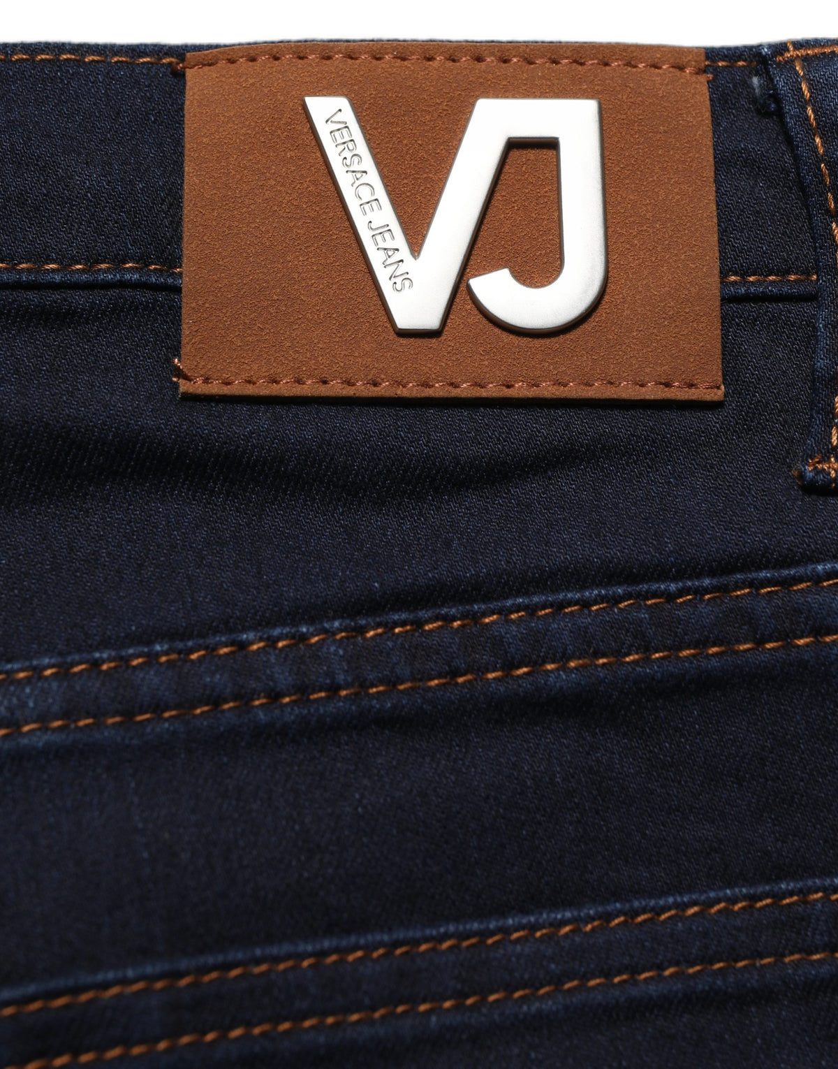 Jean slim taille haute en denim bleu Versace Jeans Couture