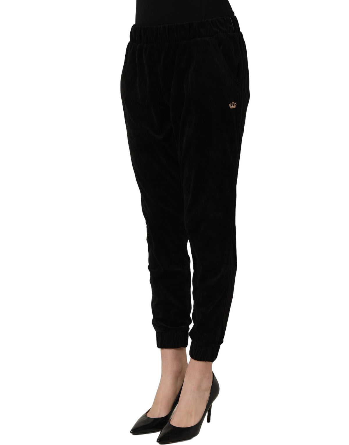 Pantalon fuselé court taille mi-haute gris foncé Juicy Couture