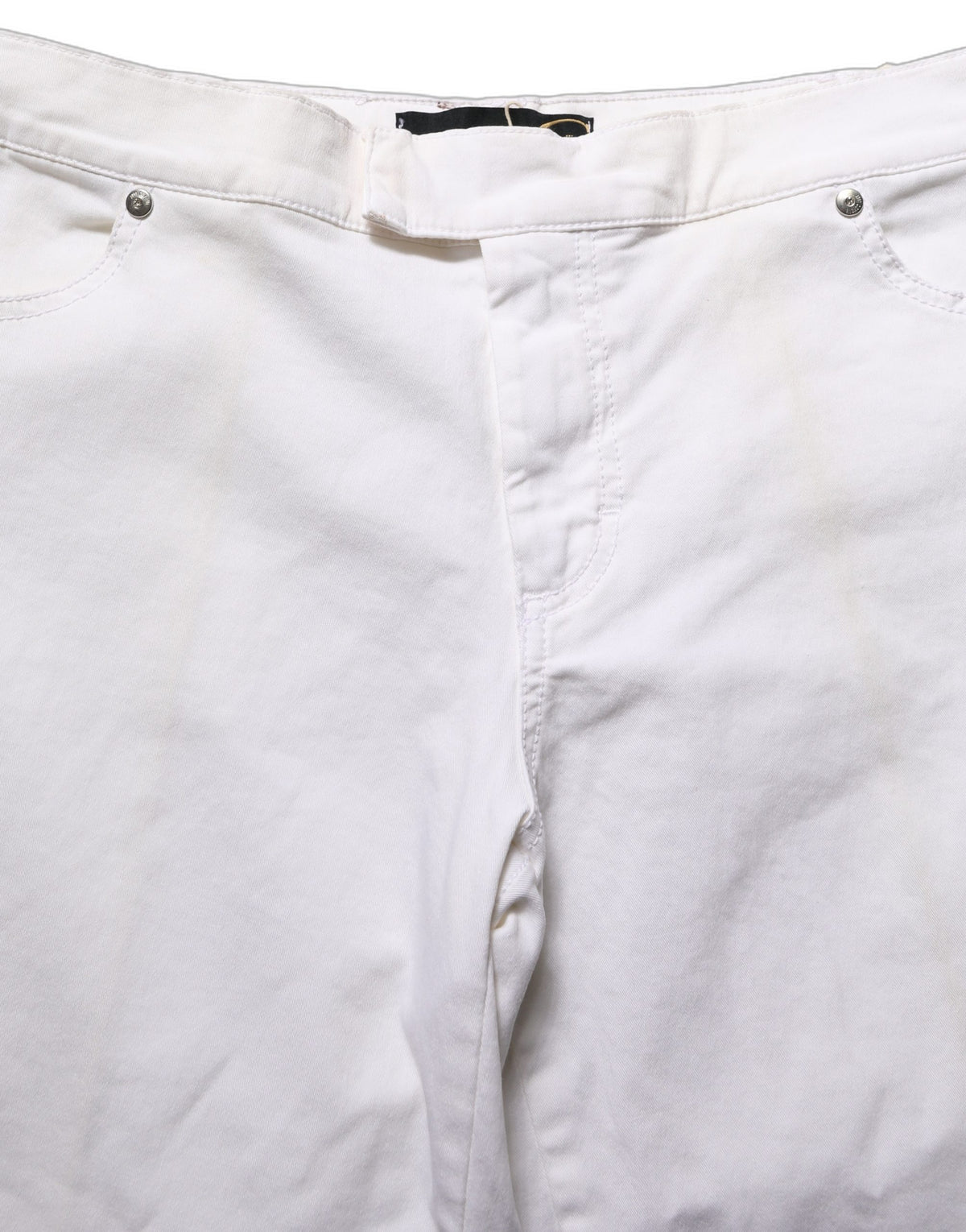 Jeans Just Cavalli blancs taille haute, jambes larges en denim