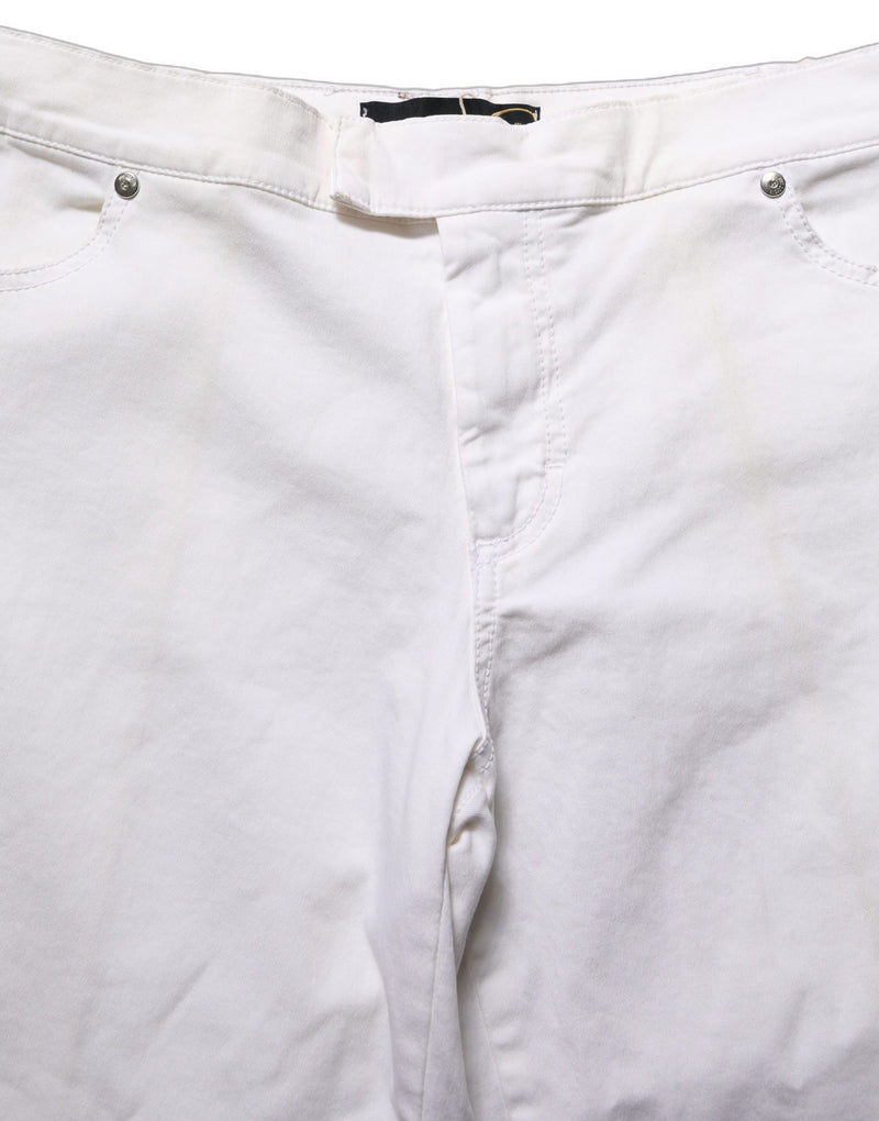 Just Cavalli White High Waist Wide Leg Denim Trouser Jeans