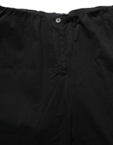 QL2 Pantalon Chino Droit Taille Haute Noir Femme