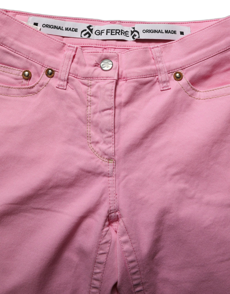GF Ferre Pink Mid-Waisted Flared Denim Casual Jeans