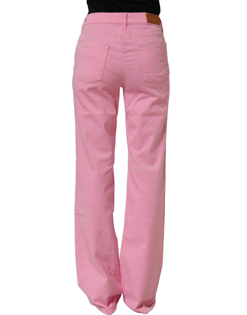 GF Ferre Pink Mid-Waisted Flared Denim Casual Jeans