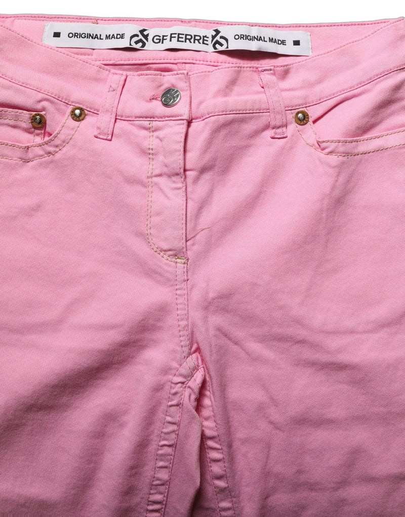 GF Ferre Pink Mid-Waisted Flared Denim Casual Jeans