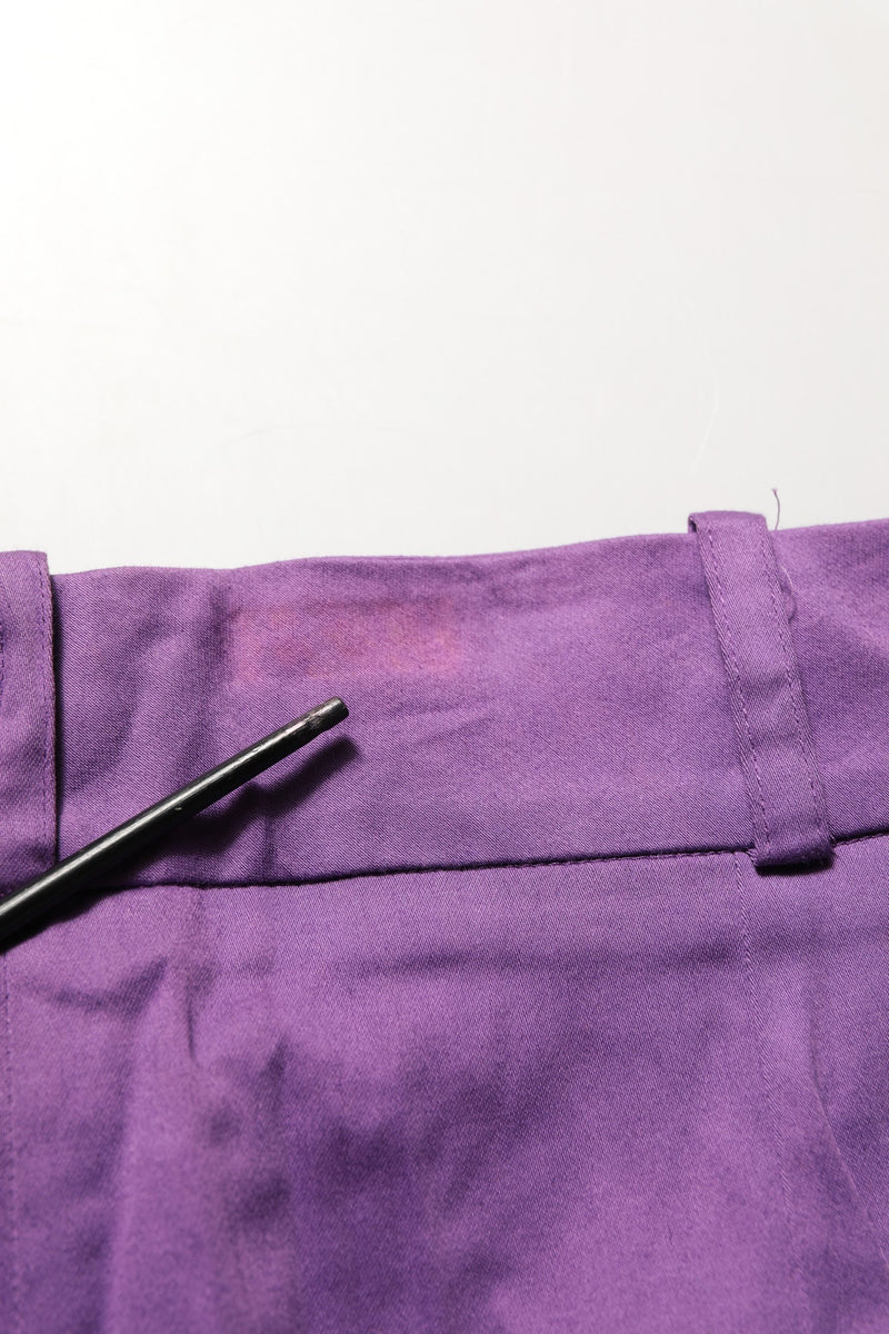 BENCIVENGA Violet Cotton Stretch High Waist Cropped Trouser Pants