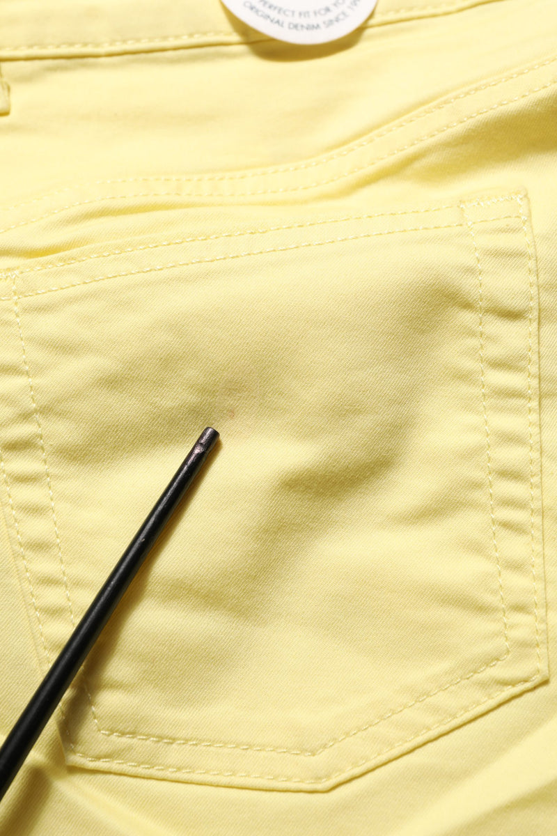 Liu Jo Yellow Mid Waist Straight Cropped Denim Women Trouser Jeans