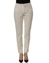 Peserico Off White MidWaist Tapered Women Chino Trouser Pants
