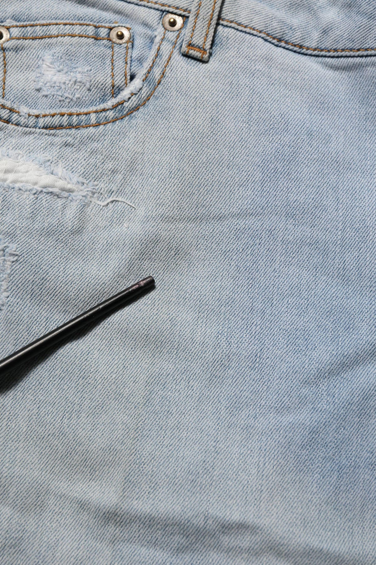 Jeans Dondup Bleu clair taille haute fuselé en denim coton stretch