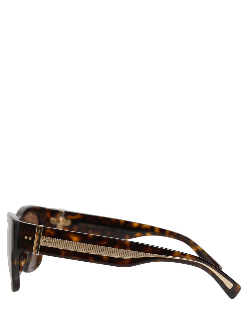 Dolce & Gabbana DG4390F Brown Acetate Frame Polarized Lenses Sunglasses