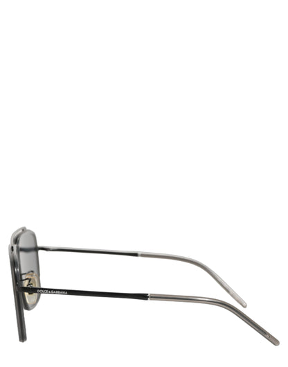 Dolce & Gabbana Women DG2262 Black Metal Square Frame Eyewear Sunglasses