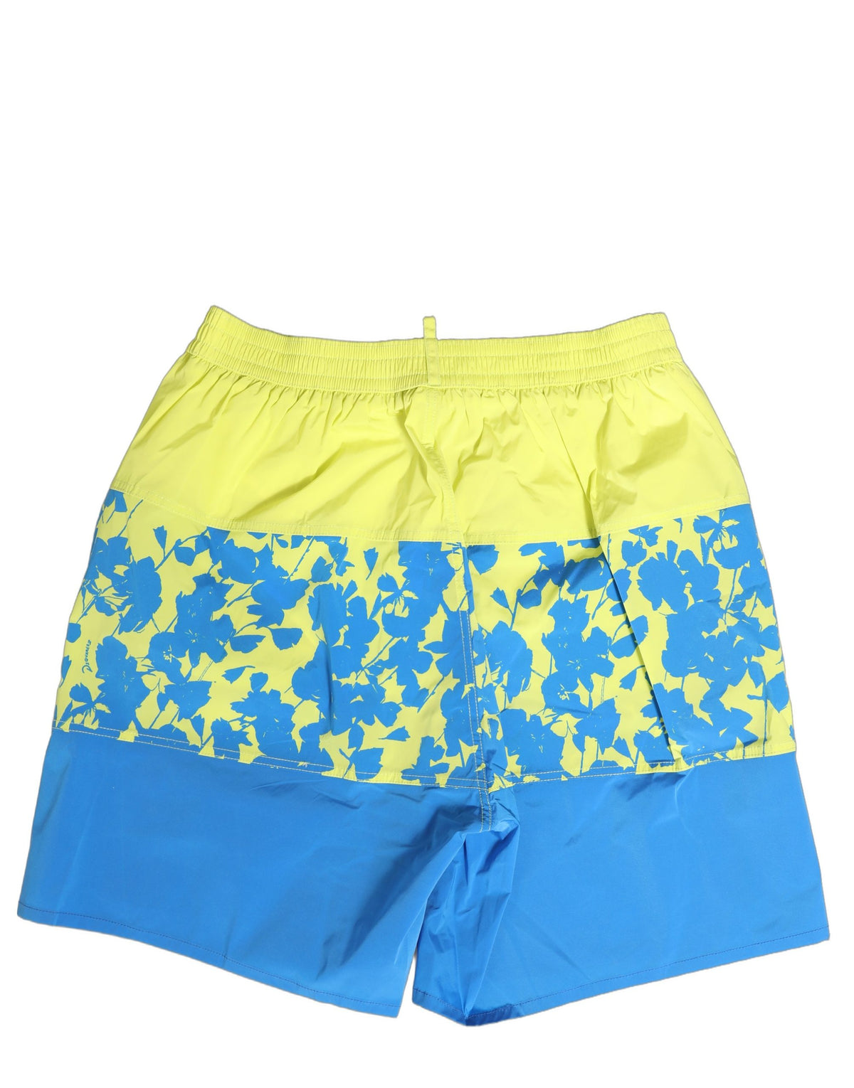 Caleçon de bain Dsquared² bleu et jaune à motif floral