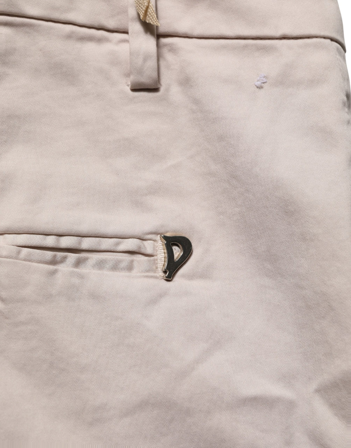 Pantalon carotte femme court taille basse beige Dondup