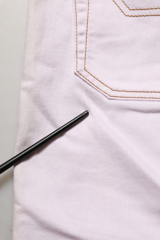 Jeckerson Light Pink Cotton Mid Waist Denim Trouser Jeans
