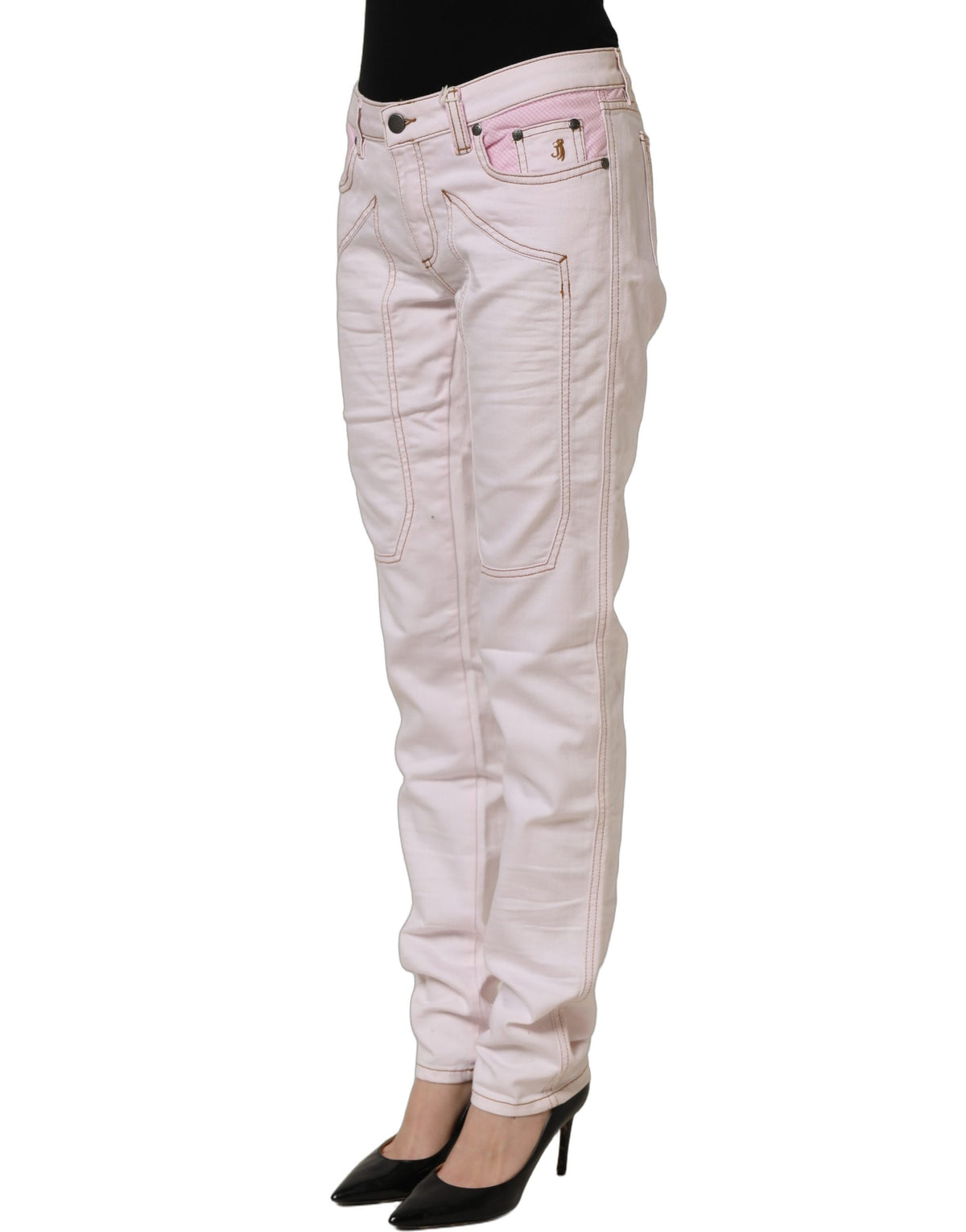 Jean en jean en coton rose clair taille mi-haute Jeckerson