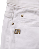 Jean slim en denim stretch en coton blanc Daniele Alessandrini