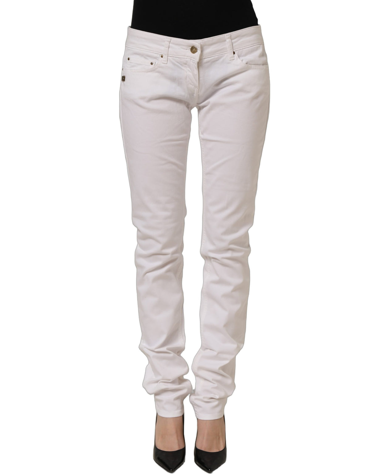Jean slim en denim stretch en coton blanc Daniele Alessandrini