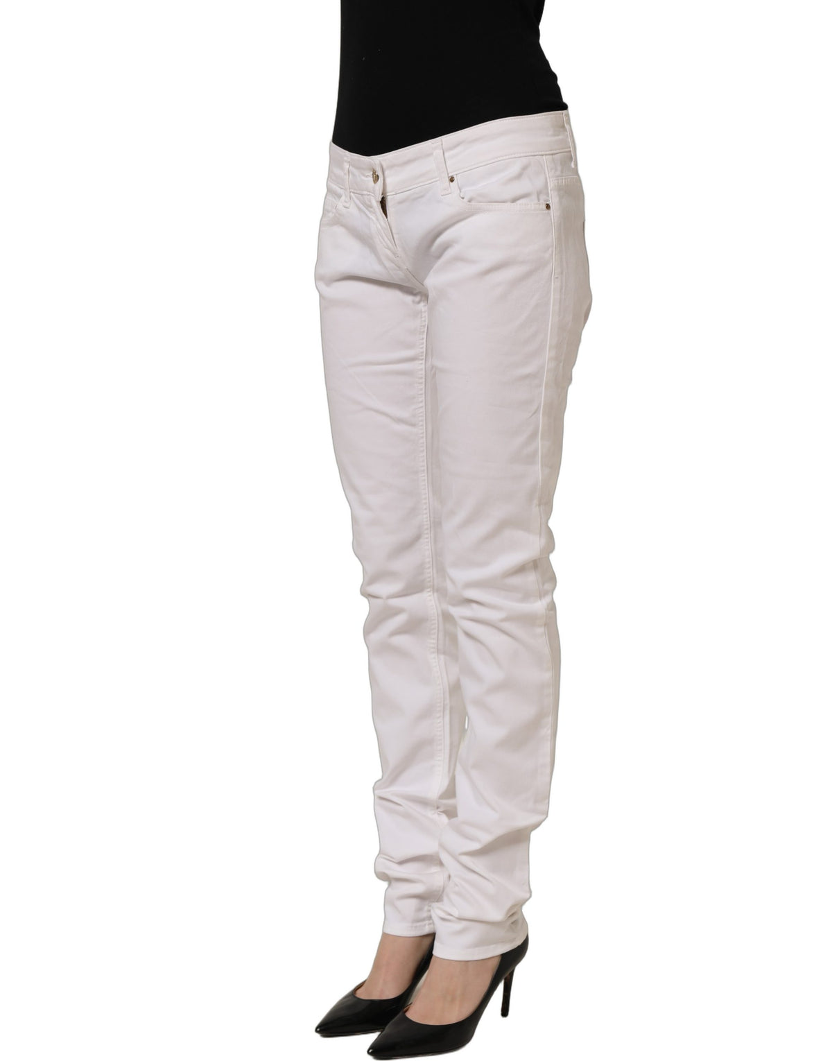 Jean slim en denim stretch en coton blanc Daniele Alessandrini