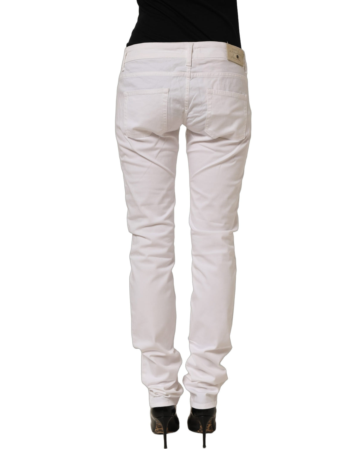 Jean slim en denim stretch en coton blanc Daniele Alessandrini