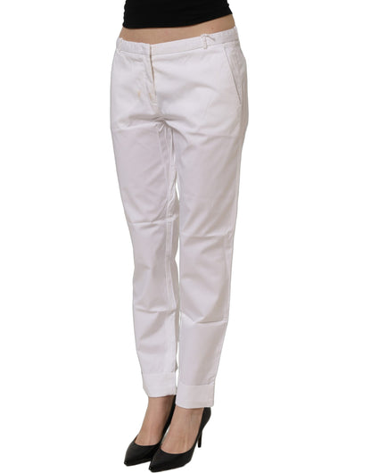 Fabiana Filippi White Low Waist Straight Formal Trouser Pants