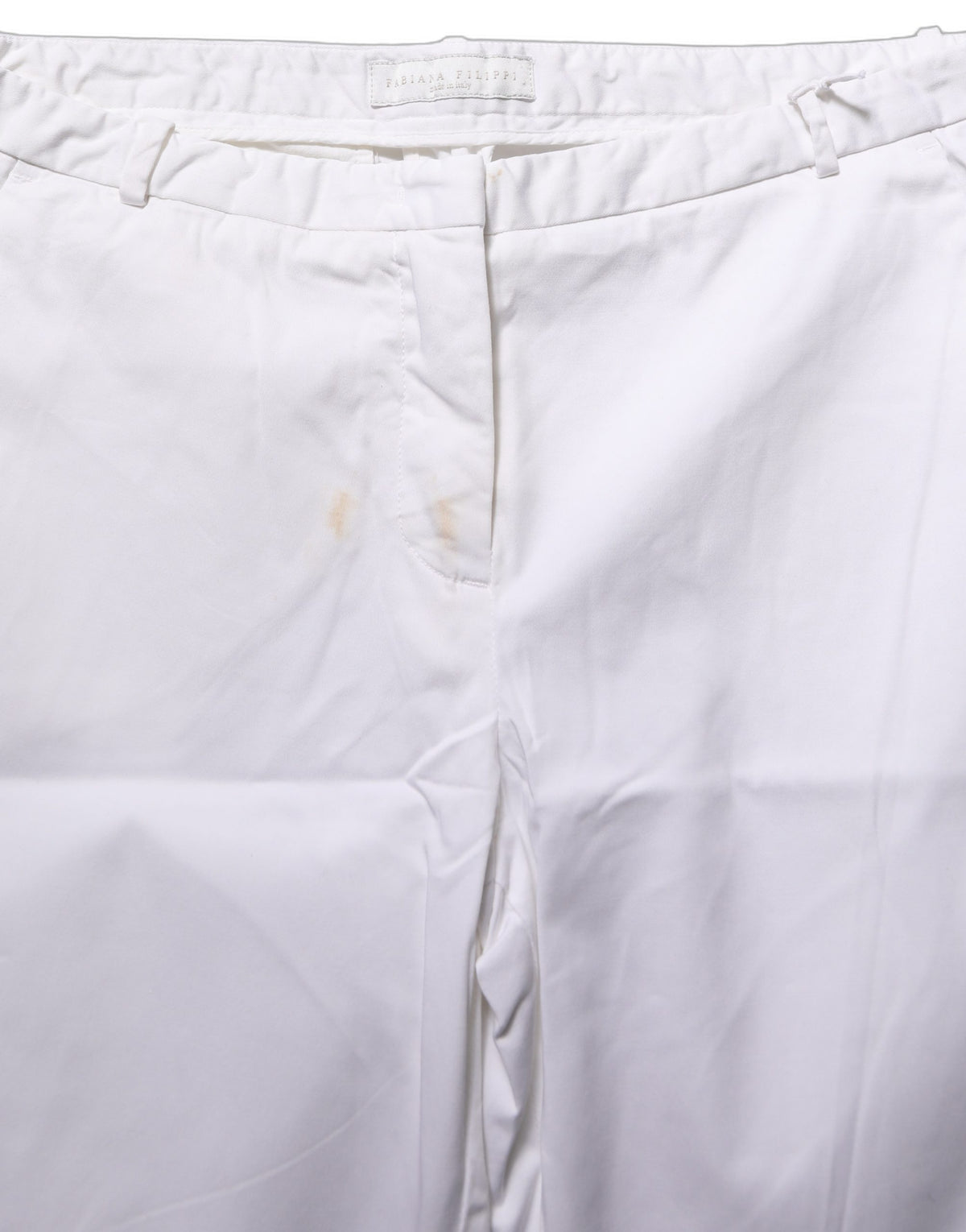 Fabiana Filippi White Low Waist Straight Formal Trouser Pants