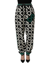 Dolce & Gabbana Black Wool Logo Jogger Sweatpants Pants