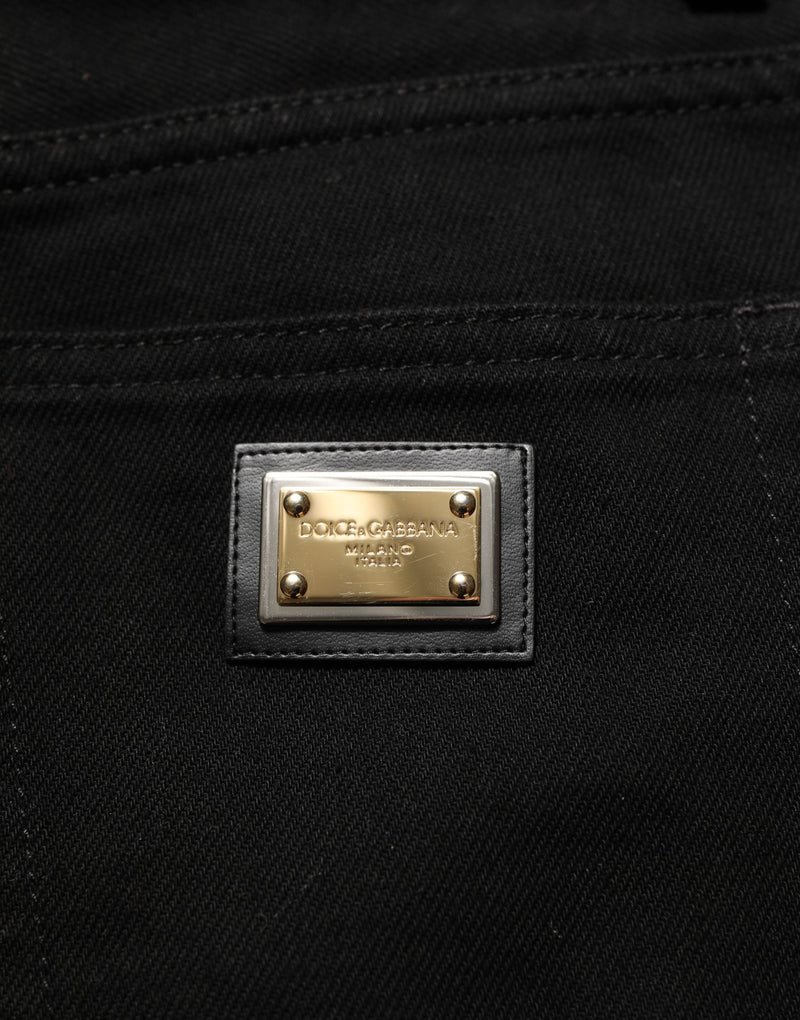 Dolce & Gabbana Black Cotton Stretch Straight Denim Jeans
