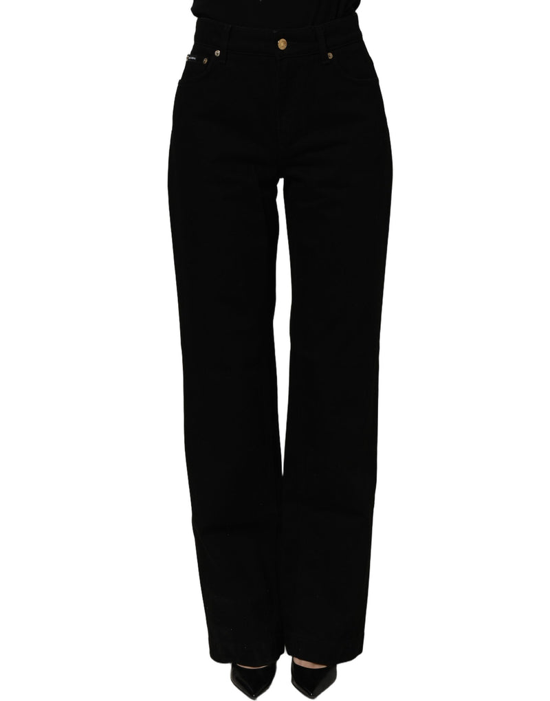 Dolce & Gabbana Black Cotton Stretch Straight Denim Jeans