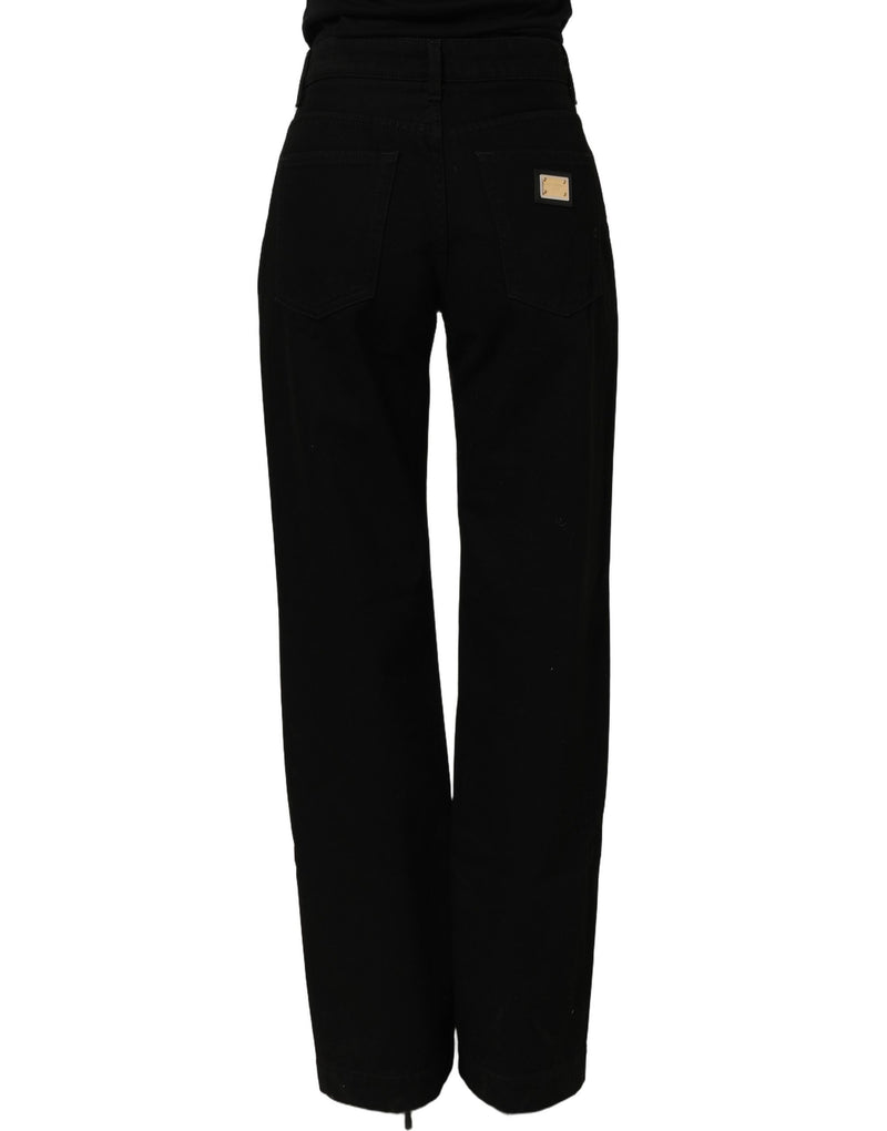 Dolce & Gabbana Black Cotton Stretch Straight Denim Jeans