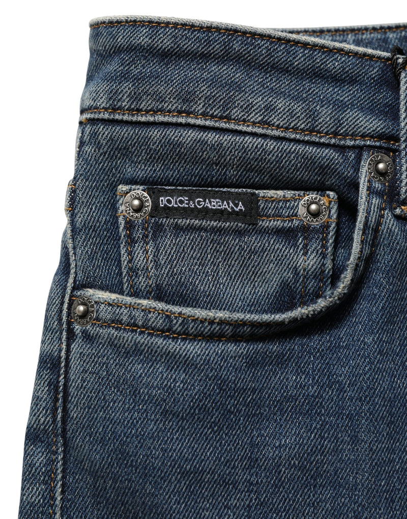 Dolce & Gabbana Blue Cotton Stretch Skinny Denim Trouser Jeans