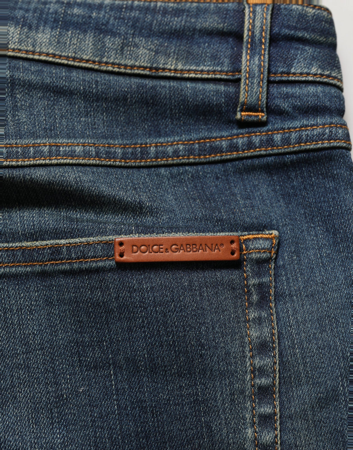 Jean slim en denim stretch de coton bleu Dolce & Gabbana