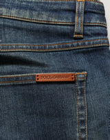 Jean slim en denim stretch de coton bleu Dolce & Gabbana