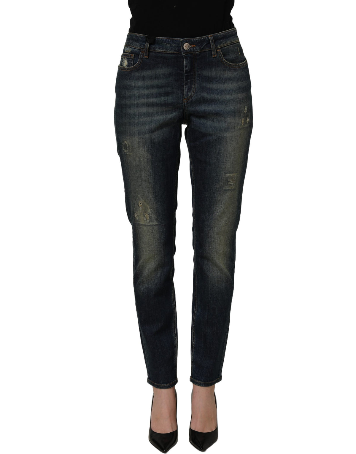 Jean slim en denim stretch de coton bleu Dolce & Gabbana