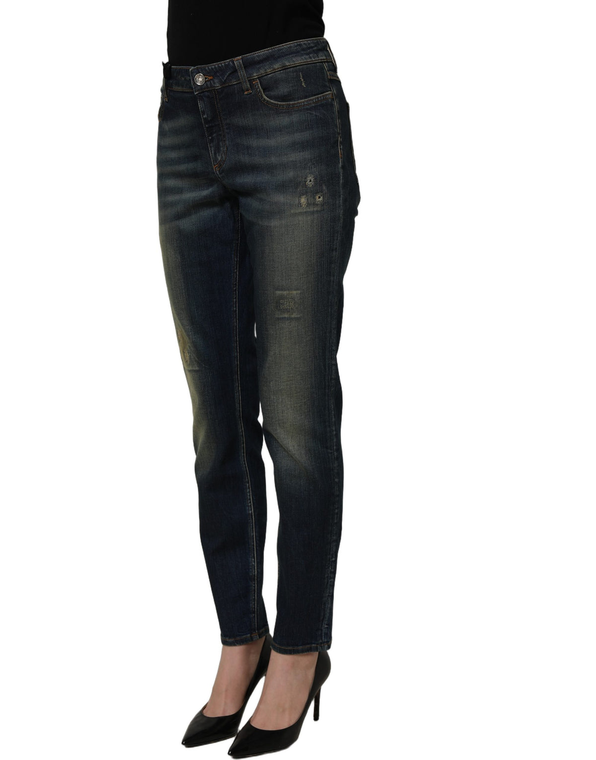 Jean slim en denim stretch de coton bleu Dolce & Gabbana