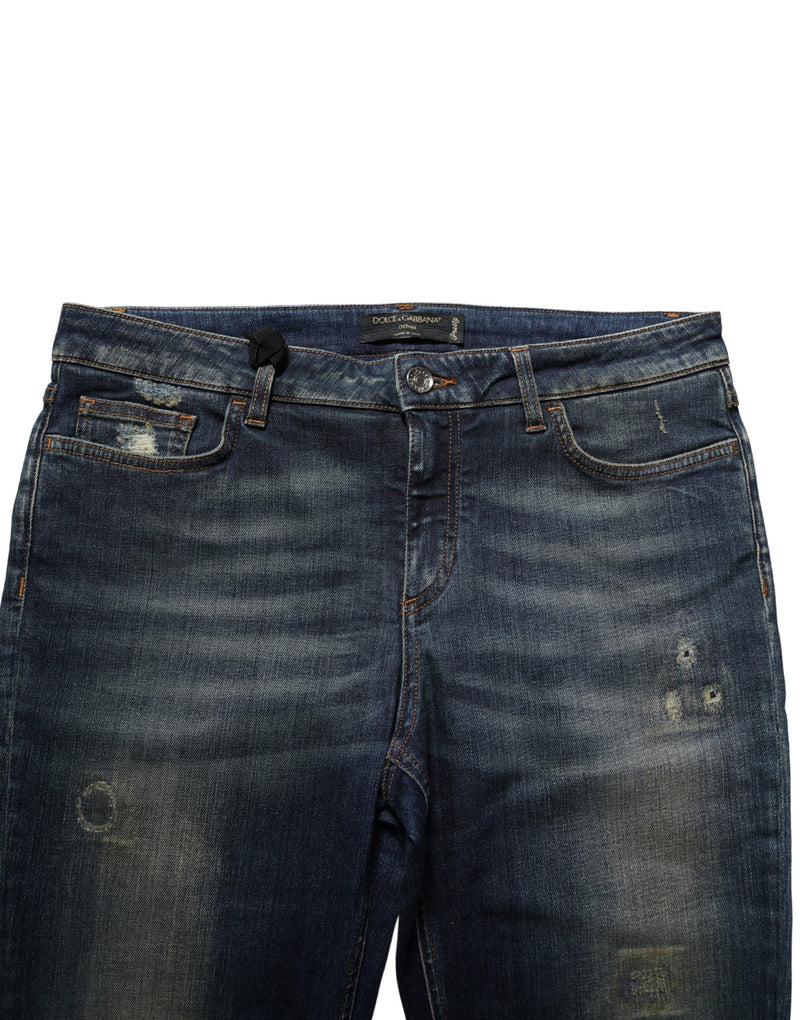 Dolce & Gabbana Blue Cotton Stretch Skinny Denim Jeans
