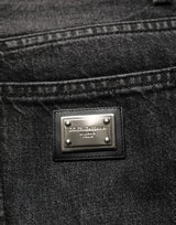 Dolce & Gabbana Jean Droit en Coton Stretch Noir