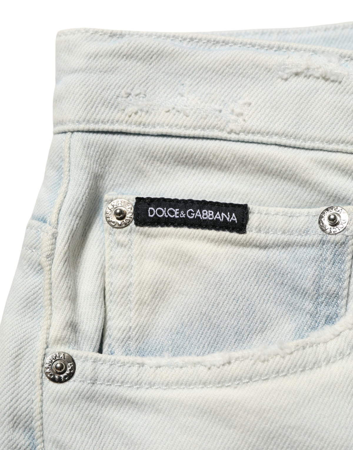 Jean skinny en denim de coton stretch bleu clair Dolce & Gabbana