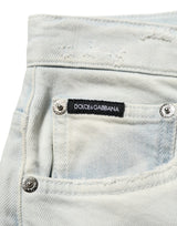 Jean skinny en denim de coton stretch bleu clair Dolce & Gabbana