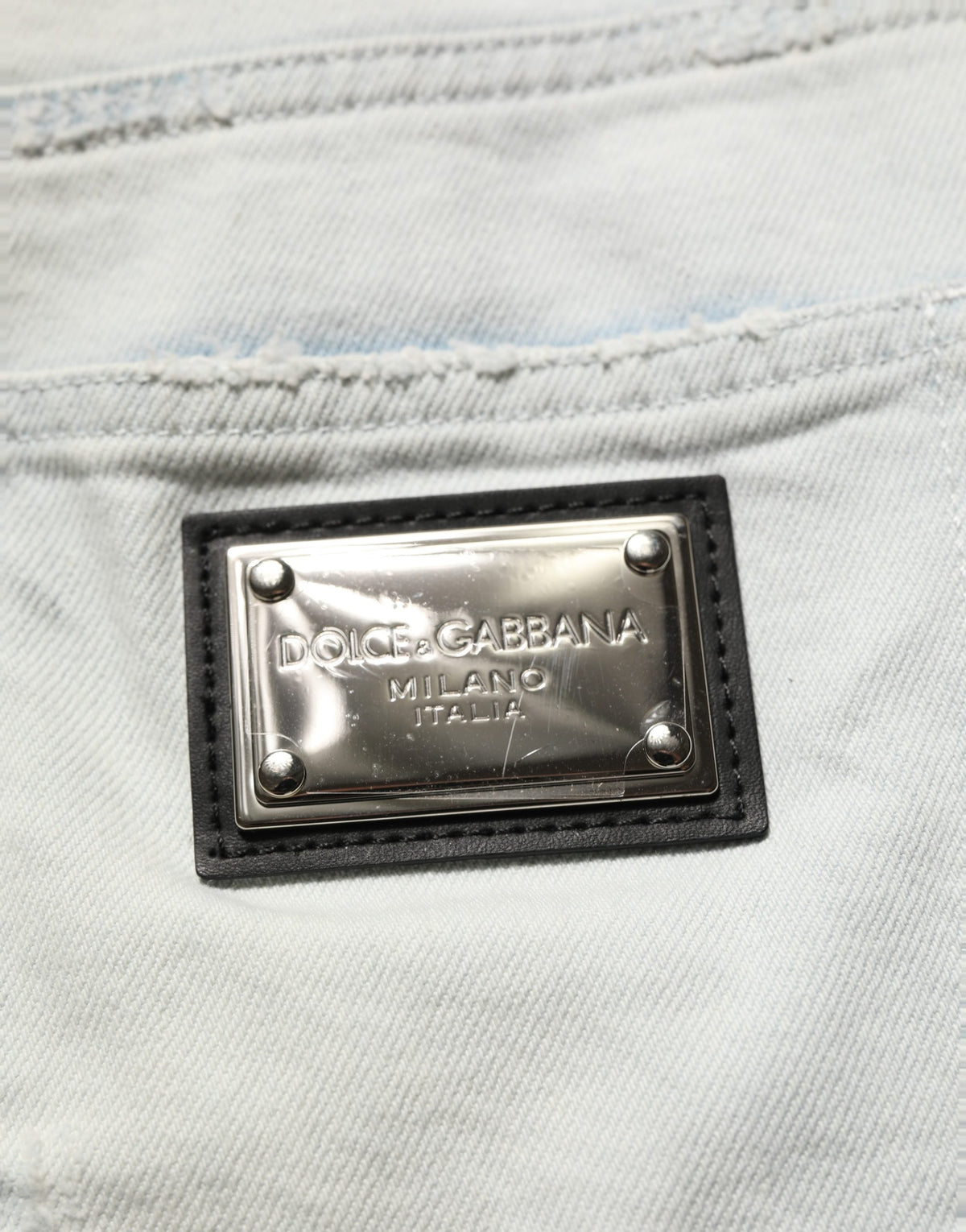 Jean skinny en denim de coton stretch bleu clair Dolce & Gabbana