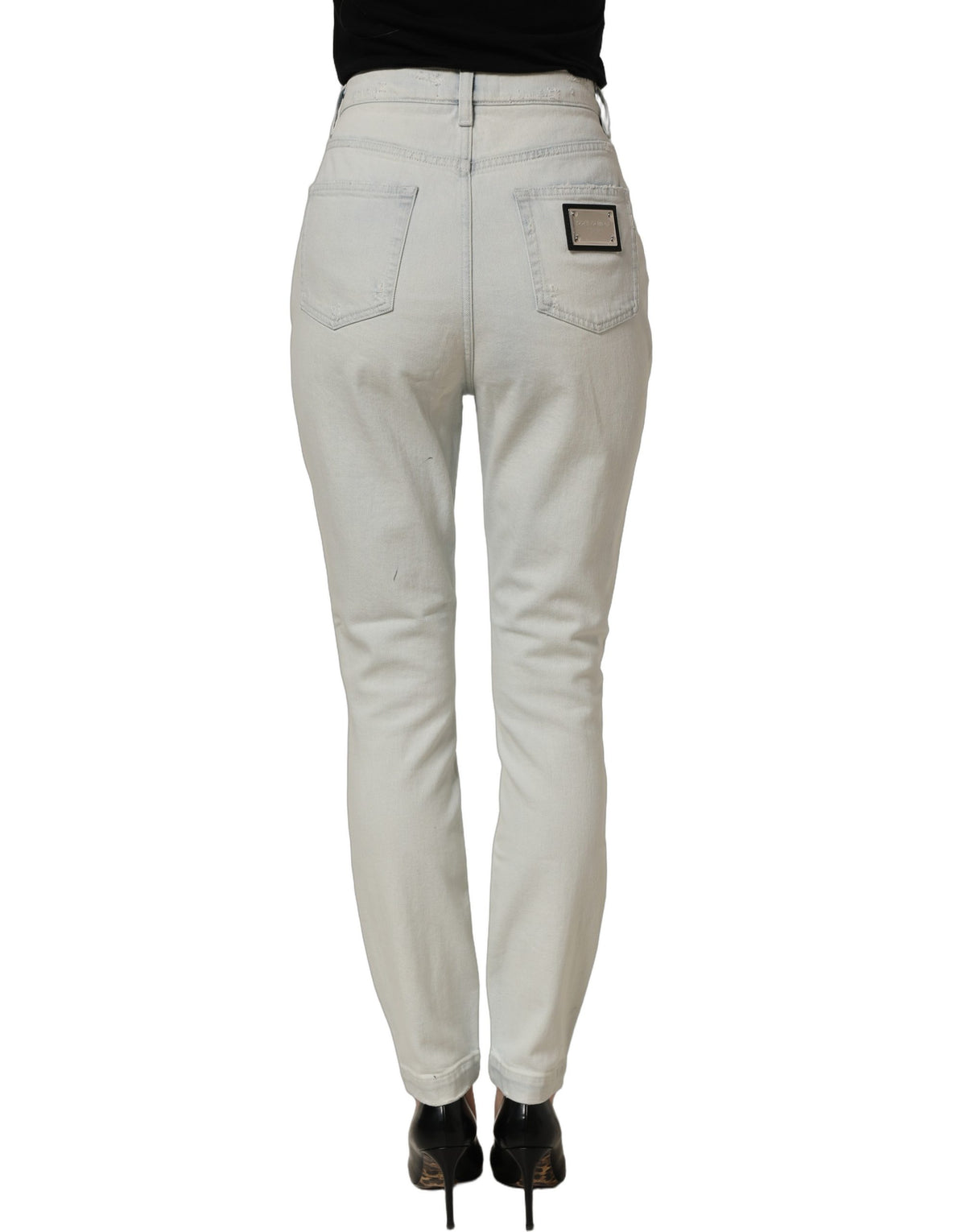 Jean skinny en denim de coton stretch bleu clair Dolce & Gabbana