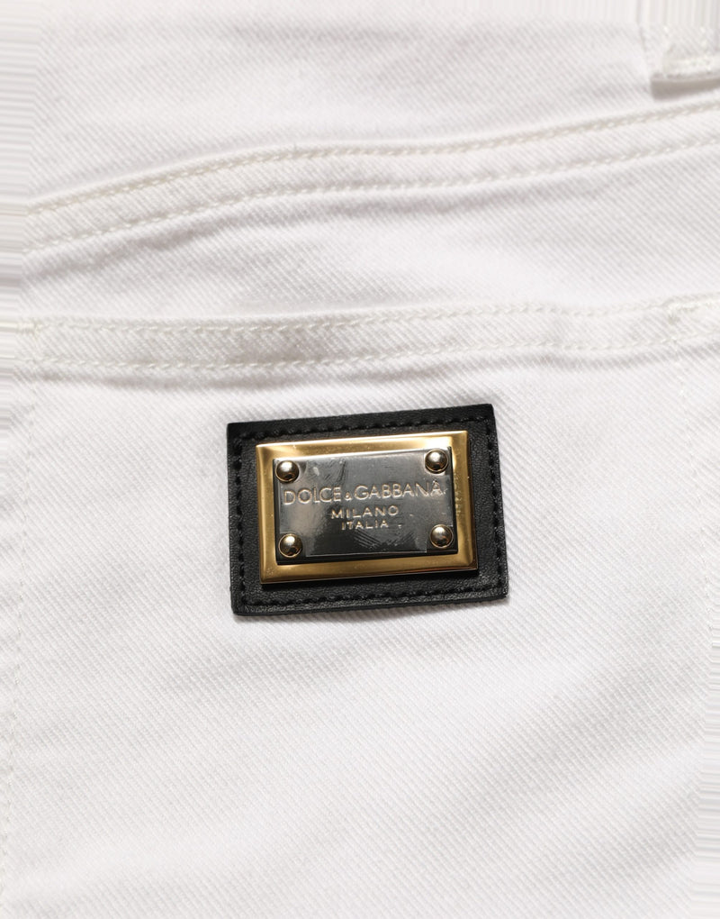 Dolce & Gabbana White Cotton Stretch Skinny Denim Jeans