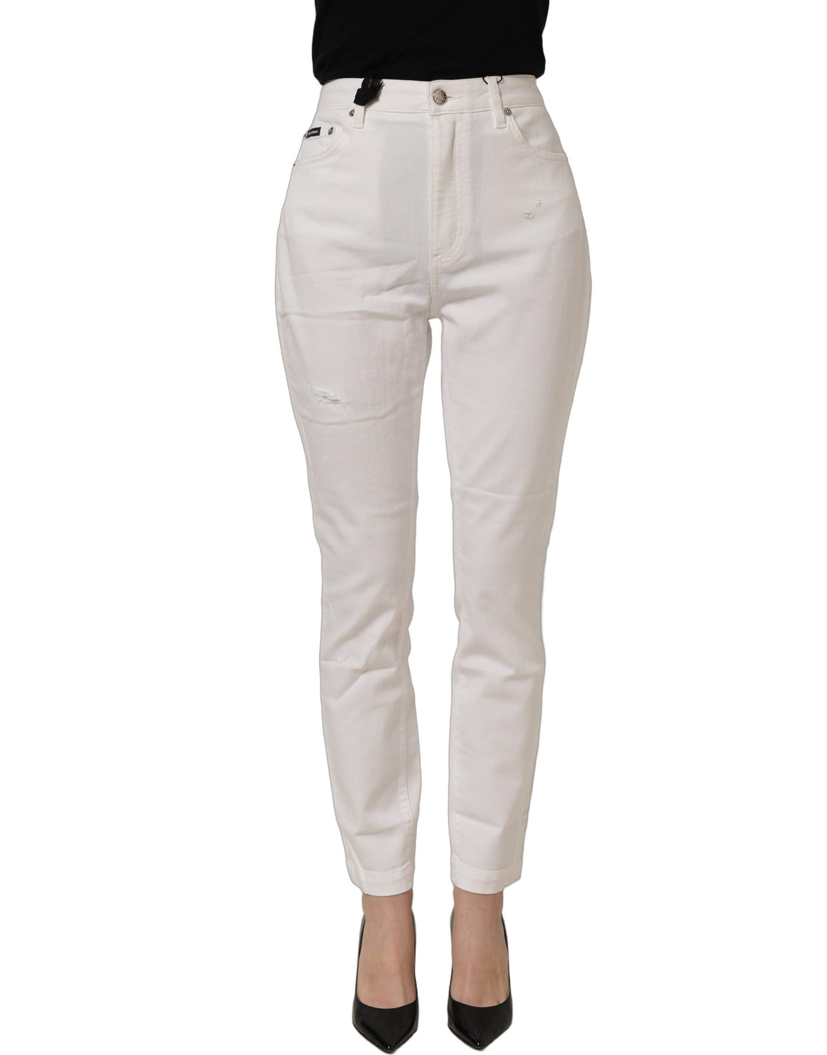Jean slim Dolce & Gabbana en coton stretch blanc