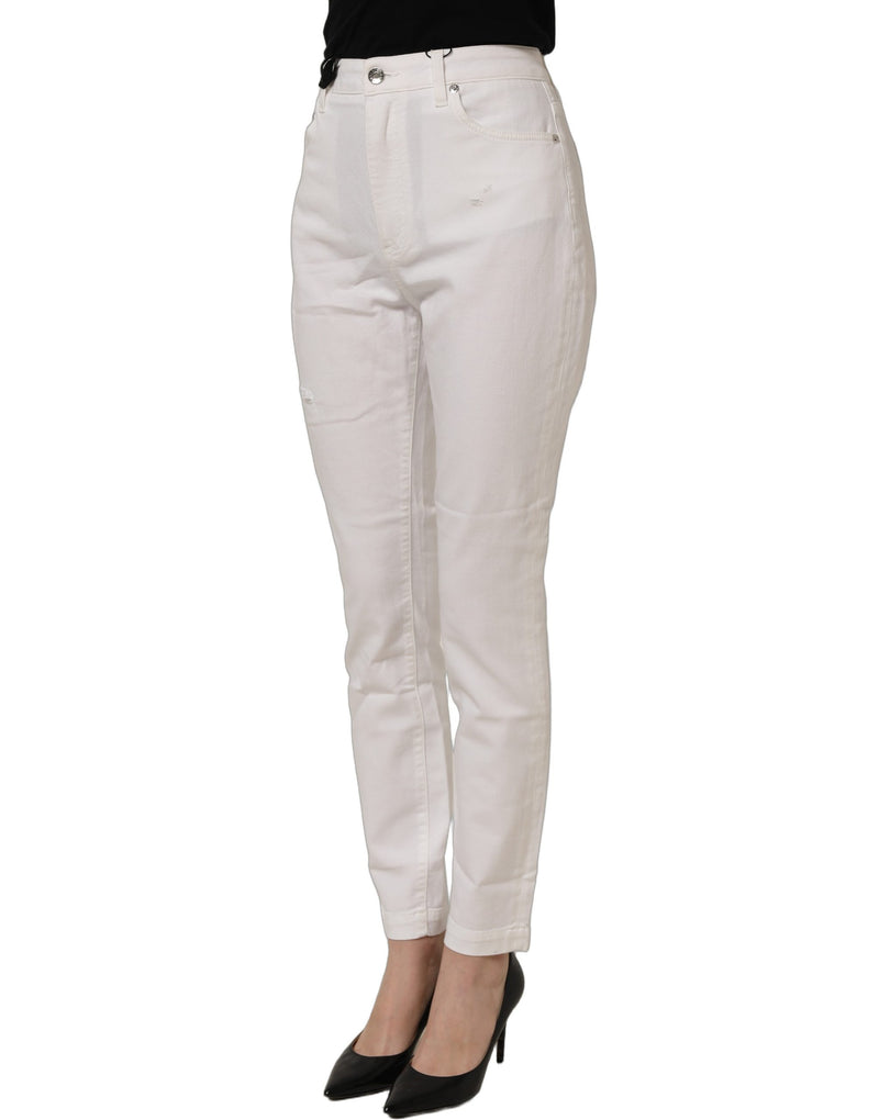 Dolce & Gabbana White Cotton Stretch Skinny Denim Jeans
