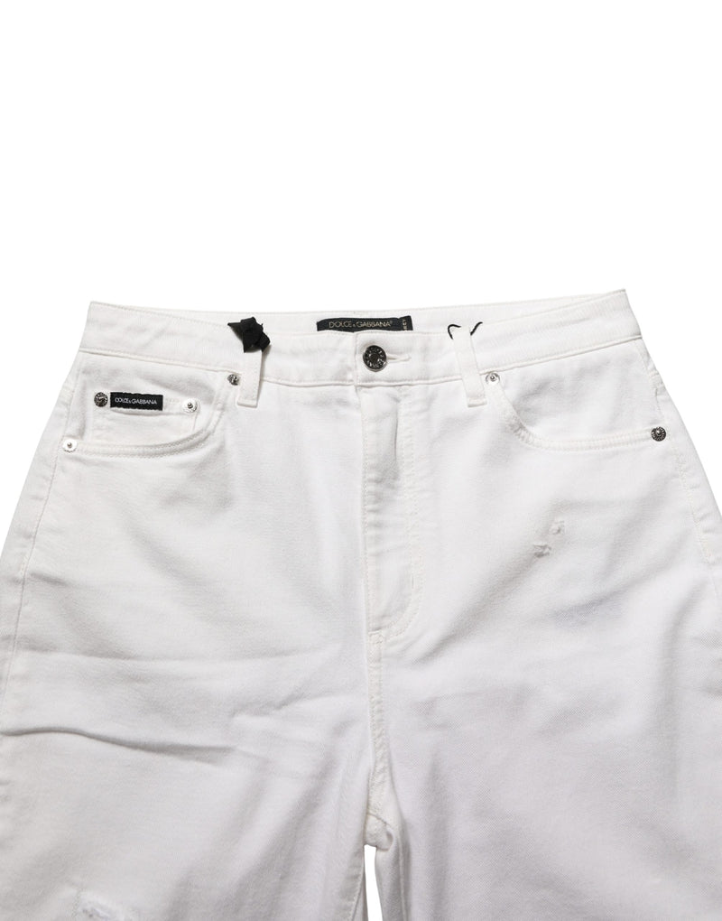 Dolce & Gabbana White Cotton Stretch Skinny Denim Jeans