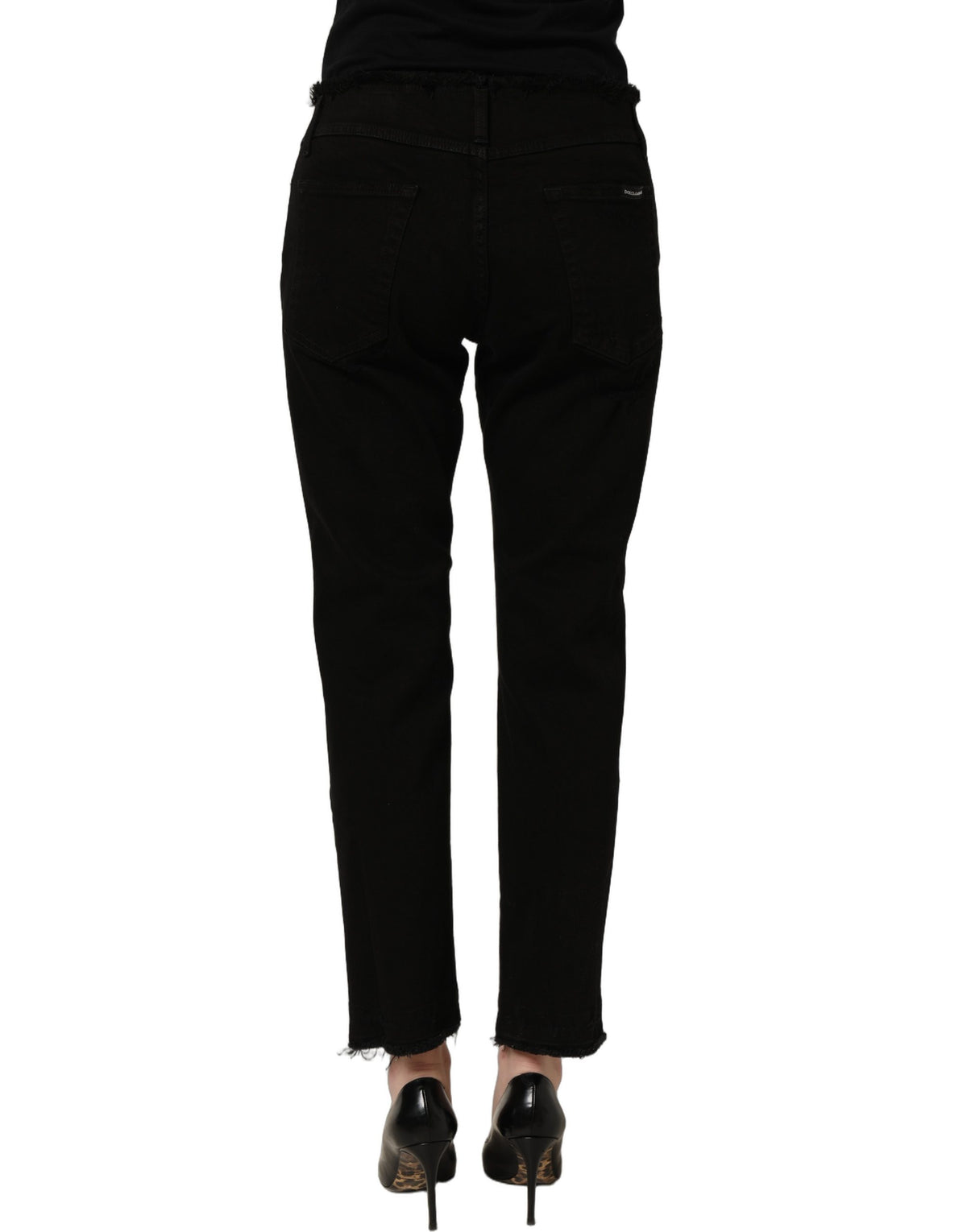 Jean slim en denim de coton noir Dolce & Gabbana