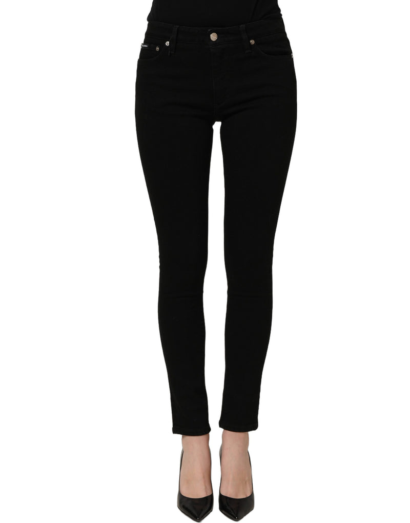 Dolce & Gabbana Black Cotton Stretch Skinny Denim Jeans