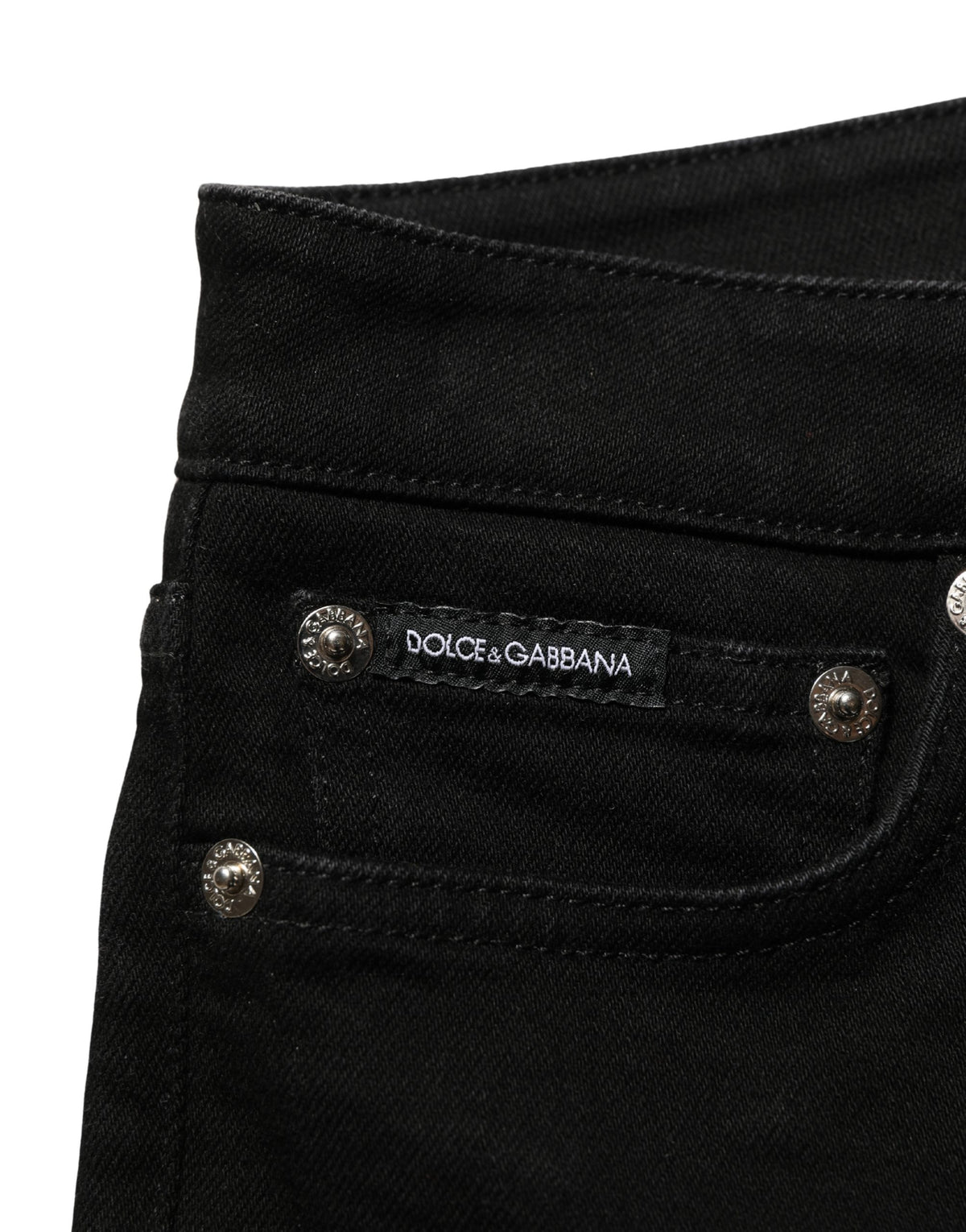 Jean slim en denim noir stretch Dolce & Gabbana