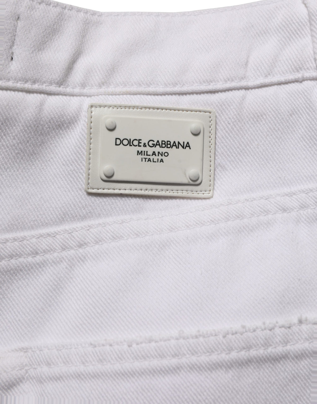 Jean en jean large Dolce & Gabbana en coton stretch blanc